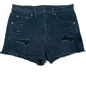 AEROPOSTALE Aero Cheeky Ripped Black Denim Jean Shorts - Size 6